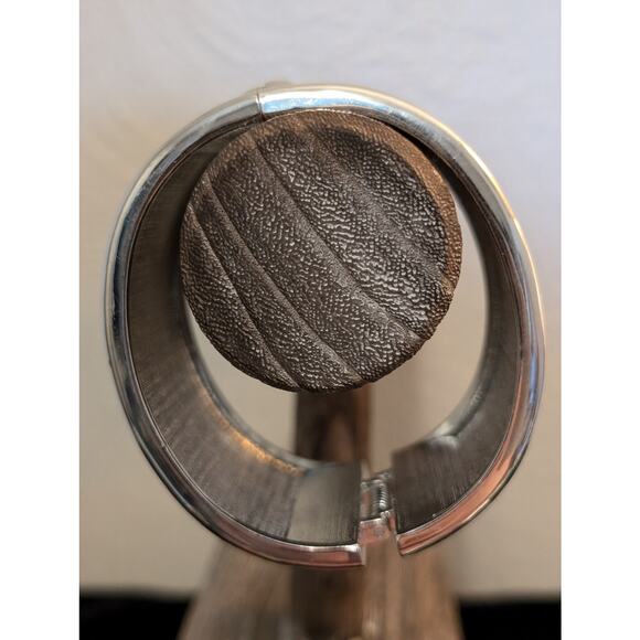 Chico's Extra Wide Heavy Hinged Clamper Style Silver Tone Bangle Bracelet - Picture 2 of 8